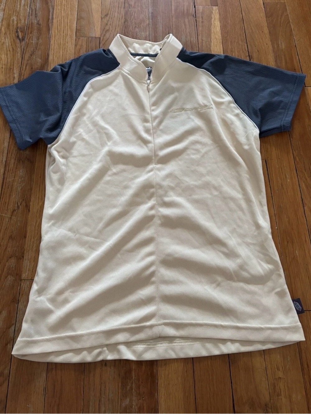 Concept by Brinko Designed in Italy Cycling Biking Tan Zip-Up US Medium Cream
